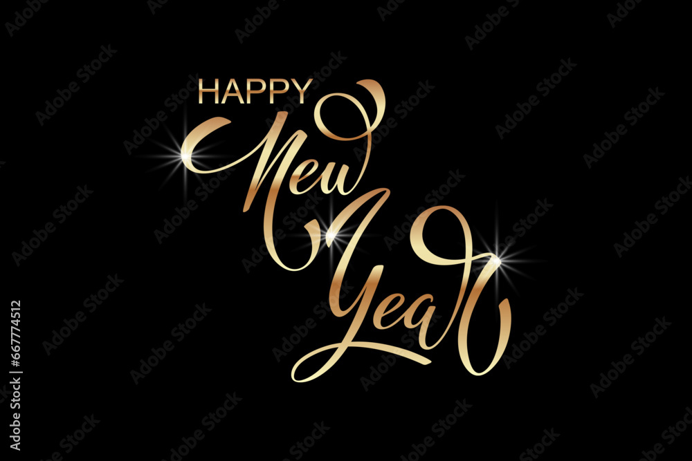 Happy New Year Lettering 