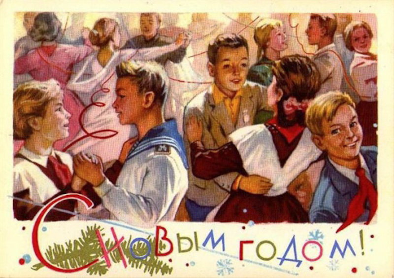 Новогодние открытки СССР